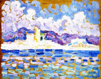 (image for) Handmade Oil painting for home canvas, oil painting framed canvas for living room Paul Signac's painting, Morning, Antibes